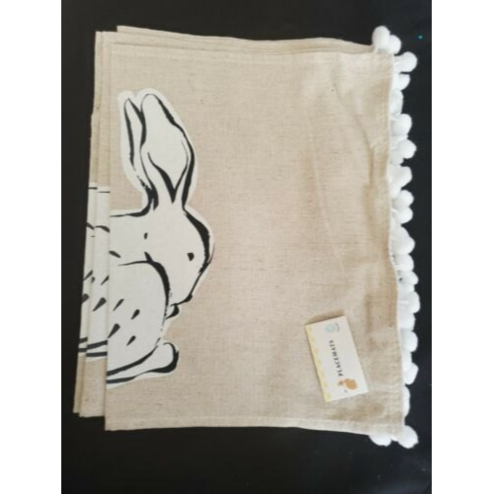 Target Bullseye Easter Bunny Placemats Set of 4 Farmhouse style 12"x18" …